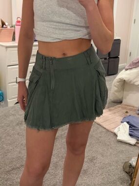 Free People Olive Green Mini Skort